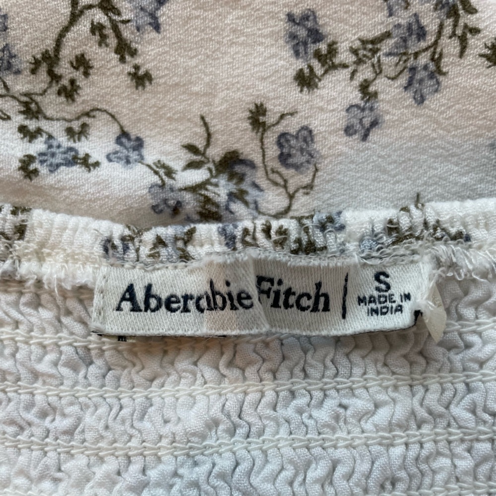 Abercrombie Blue Willow Toile Open Back Short Sleeve Top - Picture 10 of 12